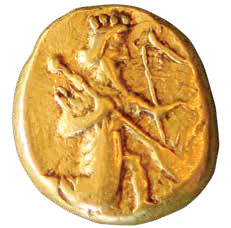 داريوش پس از نشستن برتخت دستور مي دهدكه بانقش او سكه طلا ضرب كنند